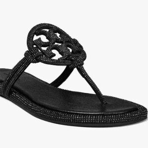 NIB Tory Burch soft pave miller Knotted sandal brand new BLACK